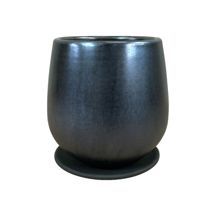 831.虹泉 紫釉抚角段足長方 盆栽鉢 植木鉢 16.8*13.3*4cm 831.虹泉 紫釉抚角段足長方 盆栽鉢 植木鉢 16.8*