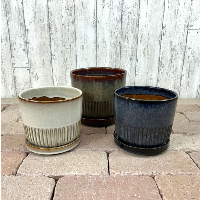 青と茶色のグラデーション植木鉢 YD011-180 – 鉢人